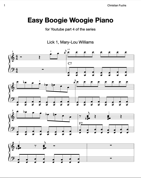 Easy Boogie Woogie Piano for Video Part 5