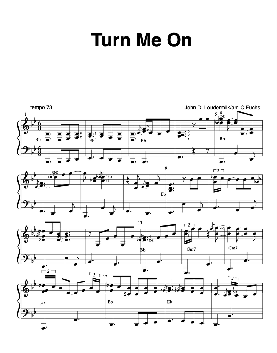 Turn Me On – Christian's Sheet Music