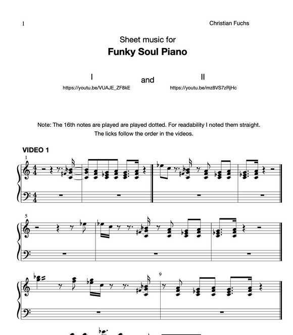 Funky Soul Piano Licks ( following exactly the videos 1&2 