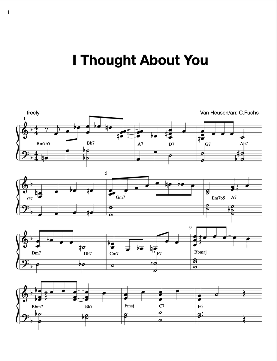 I Thought About You, jazz ballad – Christian's Sheet Music