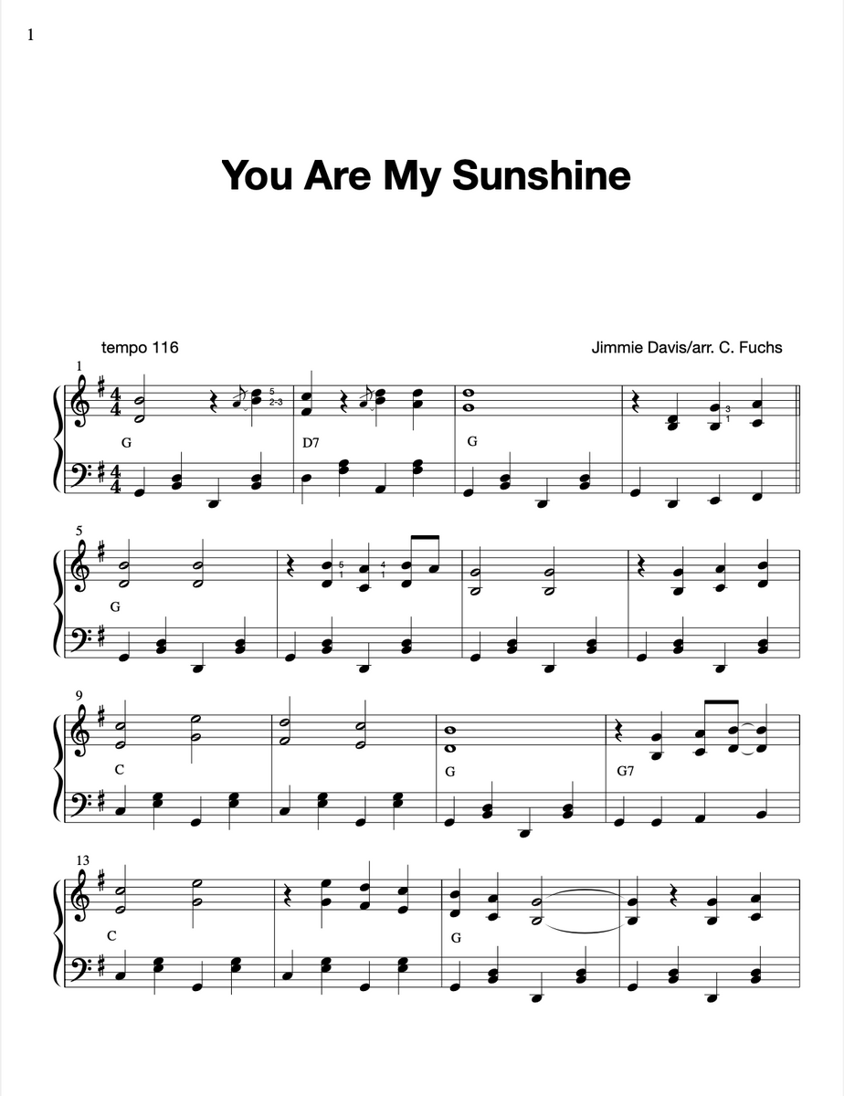 You Are My Sunshine Sheet Music