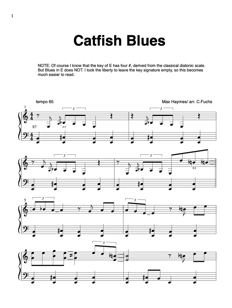 Catfish Blues, Blues Classic Christians Sheet Music