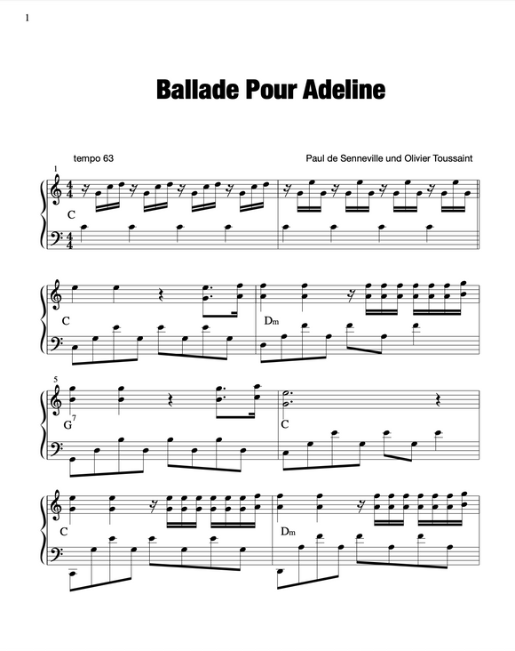 Ballade Pour Adeline, romantic easy listening