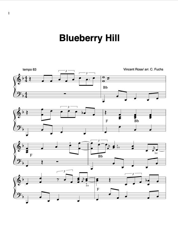 Blueberry Hill, grooving arrangement (2024)