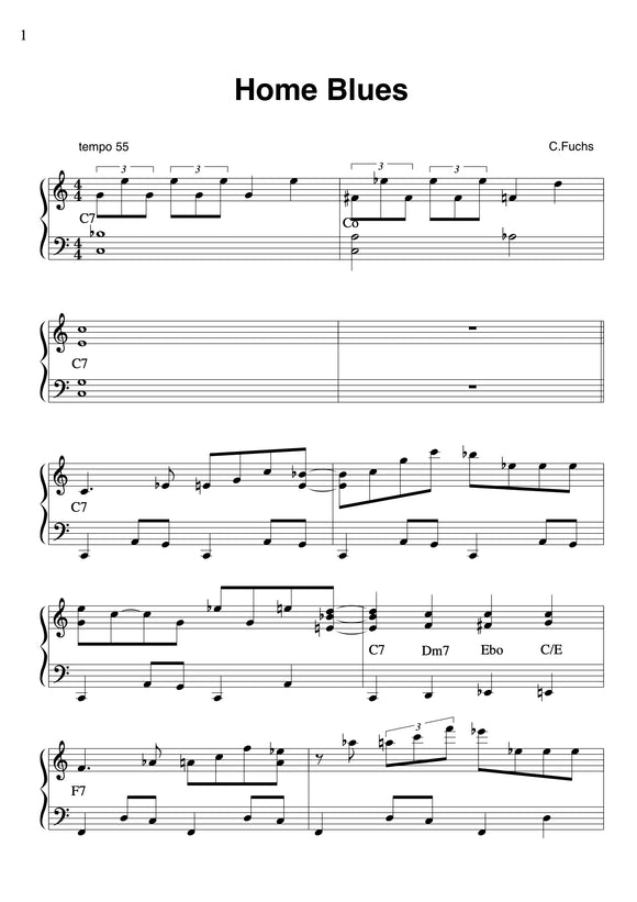 Home Blues, Easy Blues in C