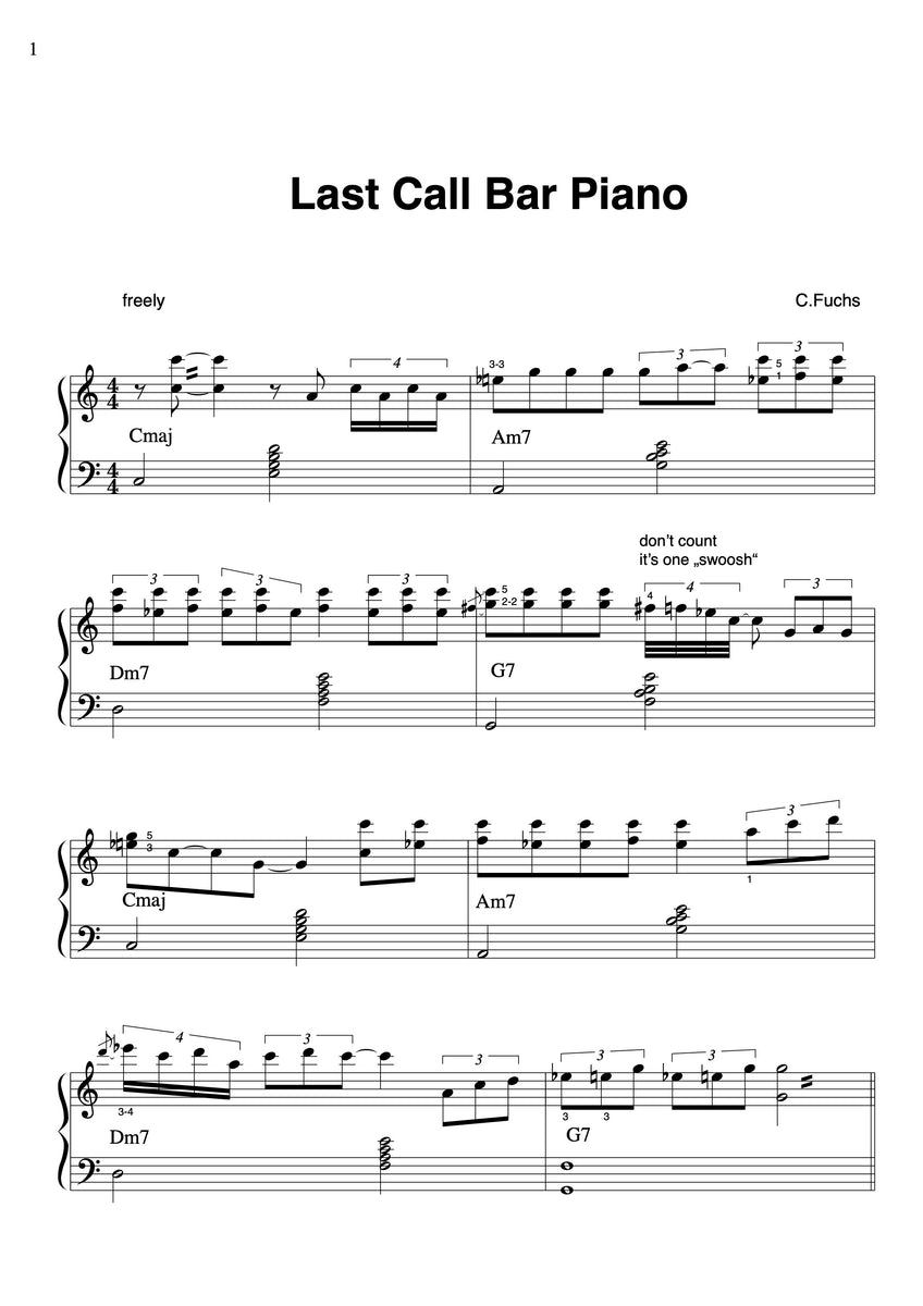 Last Call Instrumental Last Call Bar Piano (Bluesy Bar Sound) – Christian's Sheet Music