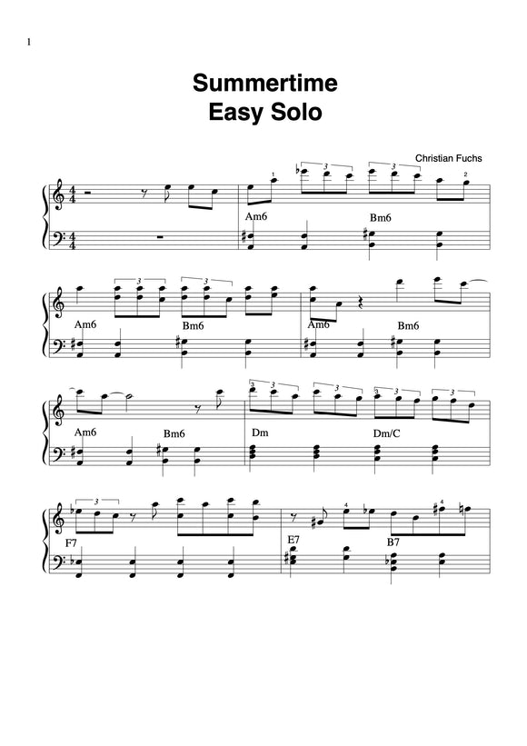 Summertime, Easy Solo (Free)
