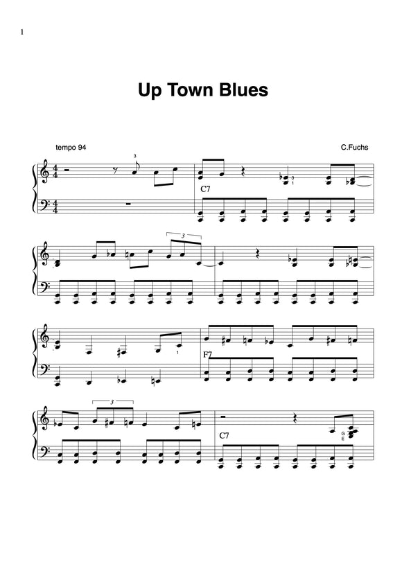 Up Town Blues,  Easy to Intermediate in C