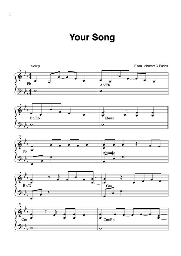 Your Song, Elton John  (new arrangement)