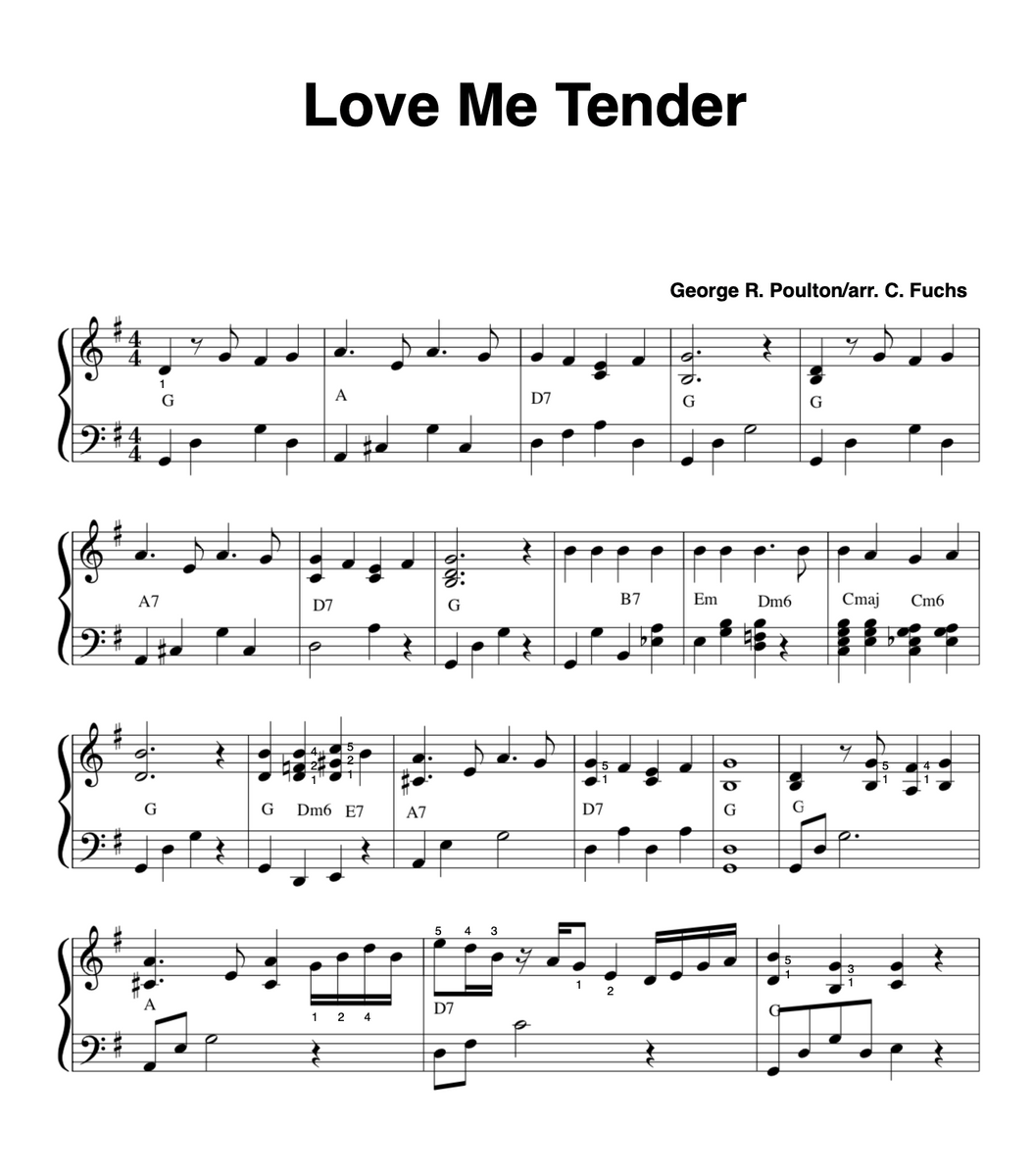 Love Me Tender ( with a blues touch) – Christians Sheet Music