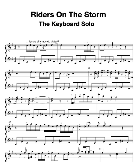 Riders On The Storm , the original keyboard solo