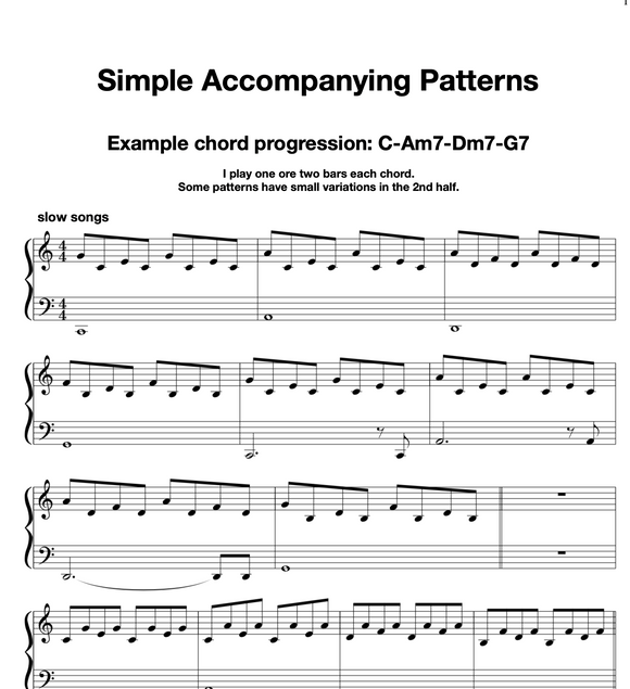 Easy Piano Accompaniment Patterns